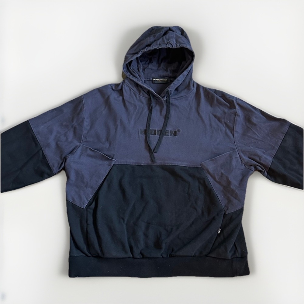 Hidden NY Hoodie Black Tactical Panel Pullover Graphic Streetwear Large